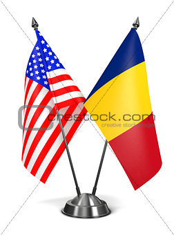 USA and Romania - Miniature Flags.