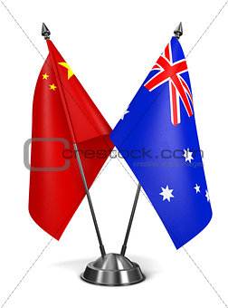 China and Australia - Miniature Flags.