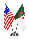 USA and Algeria - Miniature Flags.