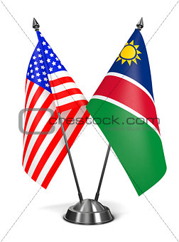 USA and Namibia - Miniature Flags.
