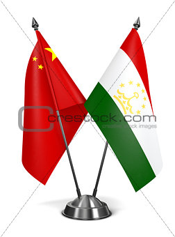China and Tajikistan - Miniature Flags.