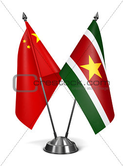 China and Suriname - Miniature Flags.