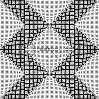 Design seamless monochrome warped zigzag pattern