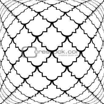 Design warped monochrome convex pattern