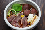 kamo nanban soba, buckwheat noodles with duck and leeks