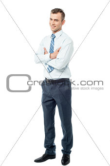 Confident business man with arms crossed