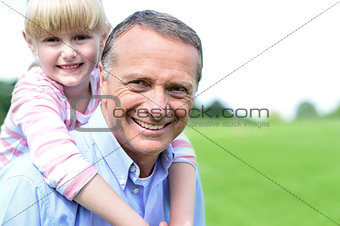 Happy father and daughter at outdoors