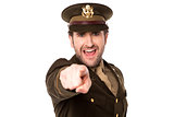 Military serviceman pointing you out