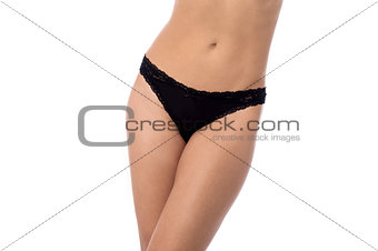 Slim body of woman in lingerie