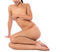 Naked woman with healthy clean skin
