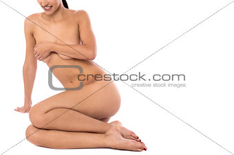 Naked woman with healthy clean skin