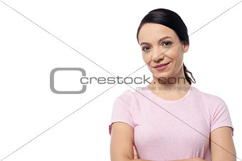 Beautiful woman with hands crossed
