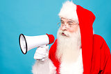 Santa claus with  megaphone