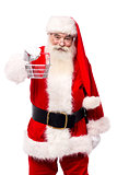 Santa Claus with shopping cart