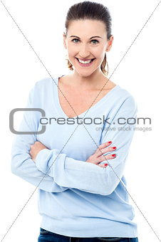 Confident woman posing to camera