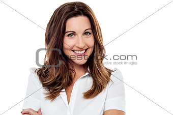Closeup of smiling woman