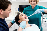 Young woman at the dentist