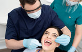Woman patient undergoing a dental check