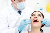 Teeth checkup at dentist clinic