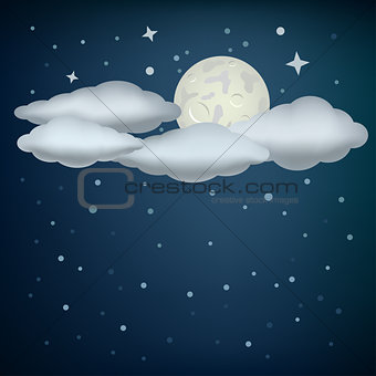 clouds and moon