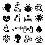 Infection, virus - health icons set