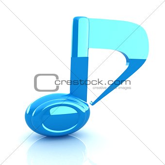 musical note 3D on white background 