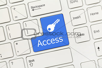 White conceptual keyboard - Access (blue button with key symbol)