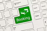 White conceptual keyboard - Booking (green key)