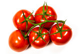 Bunch of ripe fresh red tomatoes