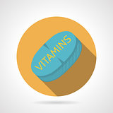 Flat color vector icon for sports vitamins