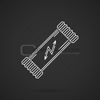 Protein bar white line vector icon