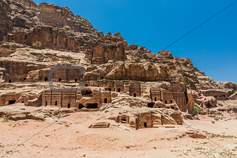 Street of Facades in Nabatean city Petra Jordan