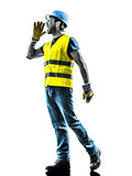 construction worker screaming safety vest silhouette
