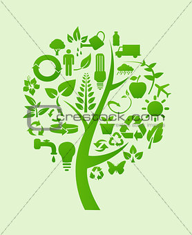 tree with recycle symbols