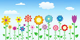 colorful spring flowers vector illustration