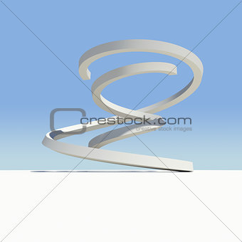 Abstract arch with shadow on sky background