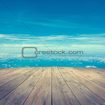 Aerial view from wooden platform