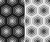 Seamless hexagons textures. 