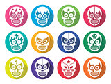 Lucha Libre - Mexican sugar skull masks flat design