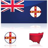 New South Wales flag and map