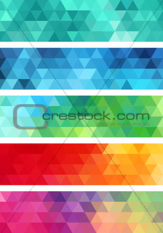 abstract geometric banner, vector set