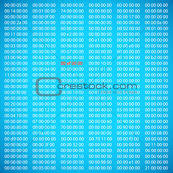 Blue binary computer code