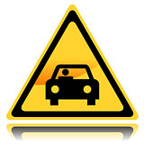 Yellow Sign with Car