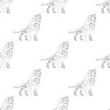 Lion seamless pattern