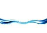 Bright blue abstract wave on white background