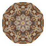 Abstract image with kaleidoscope in brown colors