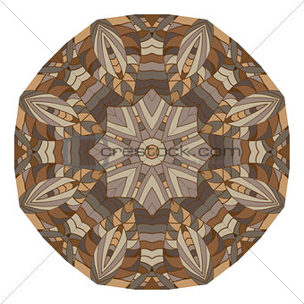 Abstract image with kaleidoscope in brown colors