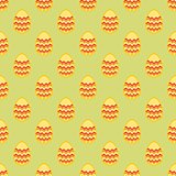 Tile vector pattern with easter eggs on green background