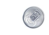 top of view of metal aluminum beverage drink can