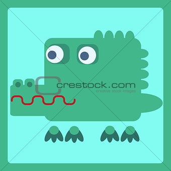 crocodile stylized cartoon icon